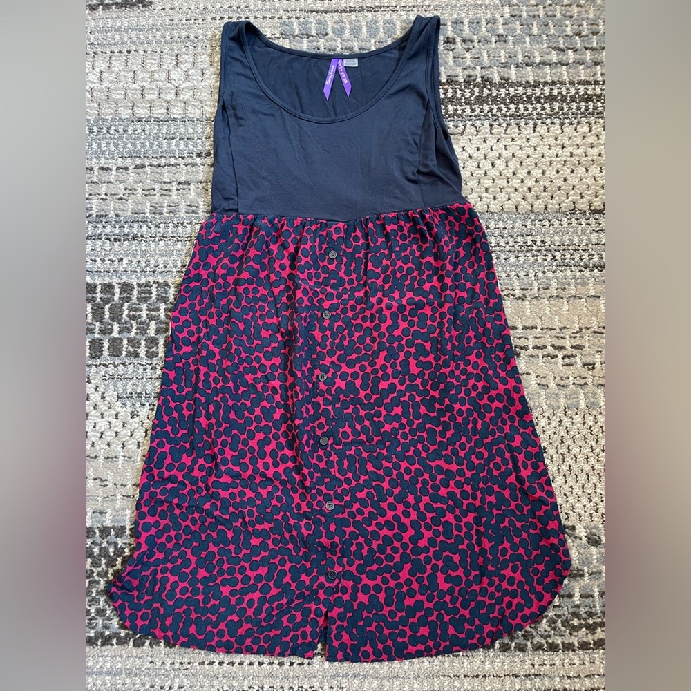 Seraphine Navy and Polka Dot 2 in 1 Maternity & Nursing Dress Size US 6